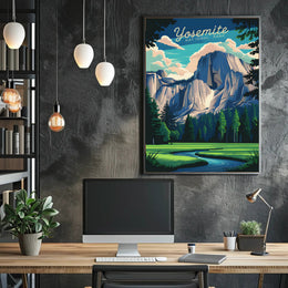 Yosemite National Park Illustration Poster