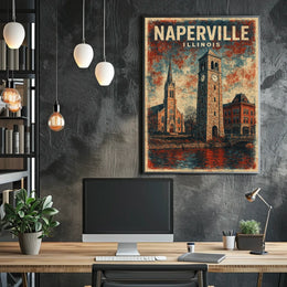 Naperville, Illinois Architectural Poster