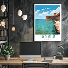 Dry Tortugas Travel Poster Vintage Wall Art Print