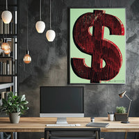 Dollar Sign Pop Art Poster Modern Graphic Print