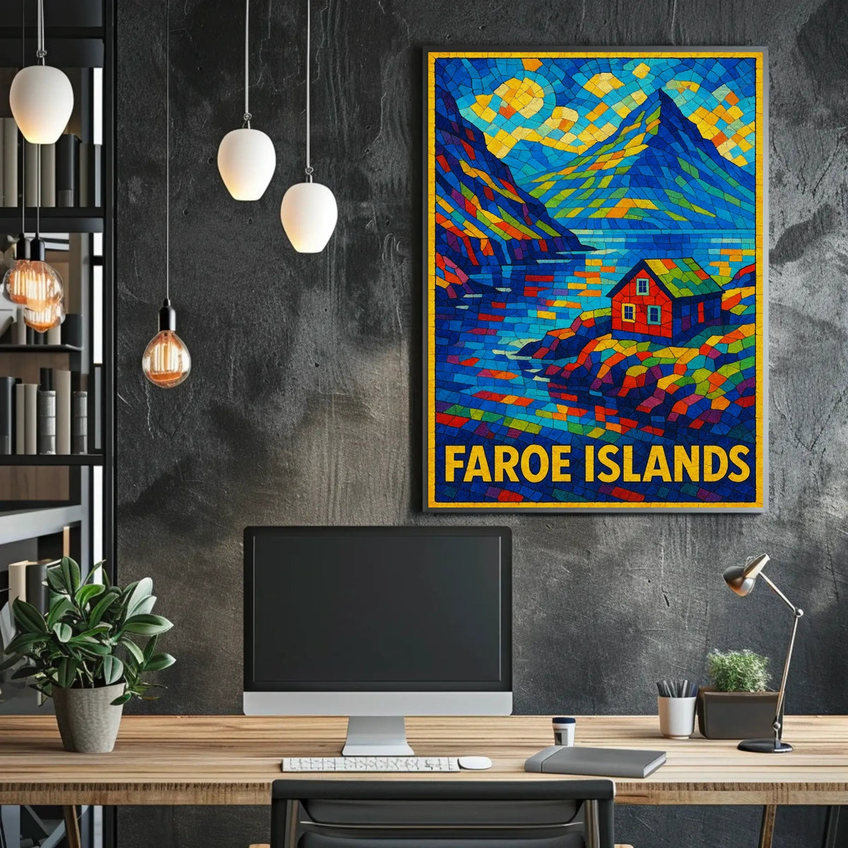 Faroe Islands Mosaic Art Poster