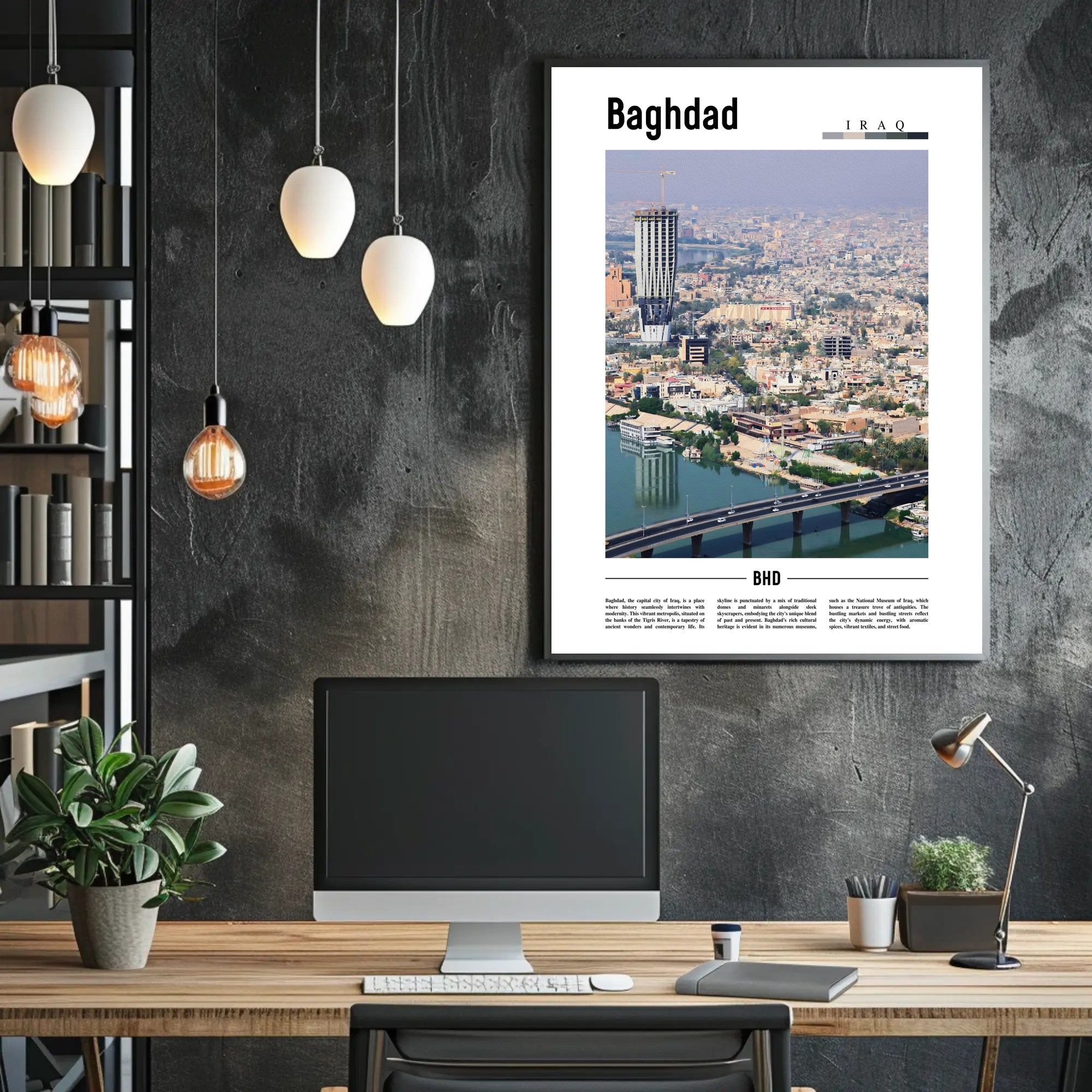 Baghdad Skyline Fusion Urban or Cityscape Poster PosterGoat