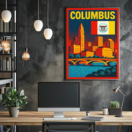 Columbus Cityscape Poster PosterGoat