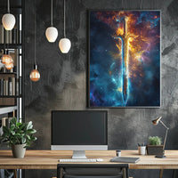 Cosmic Blade Art Print Poster for Home Decor and Wanderlust Enthusiasts PosterGoat