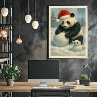 Festive Panda In Winter Wonderland Poster