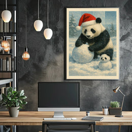 Festive Panda In Winter Wonderland Poster