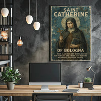 Saint Catherine of Bologna Vintage Religious Art Poster