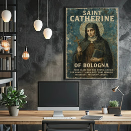 Saint Catherine of Bologna Vintage Religious Art Poster