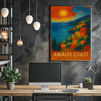 Amalfi Coast Poster Wall Art for Coastal Home Decor