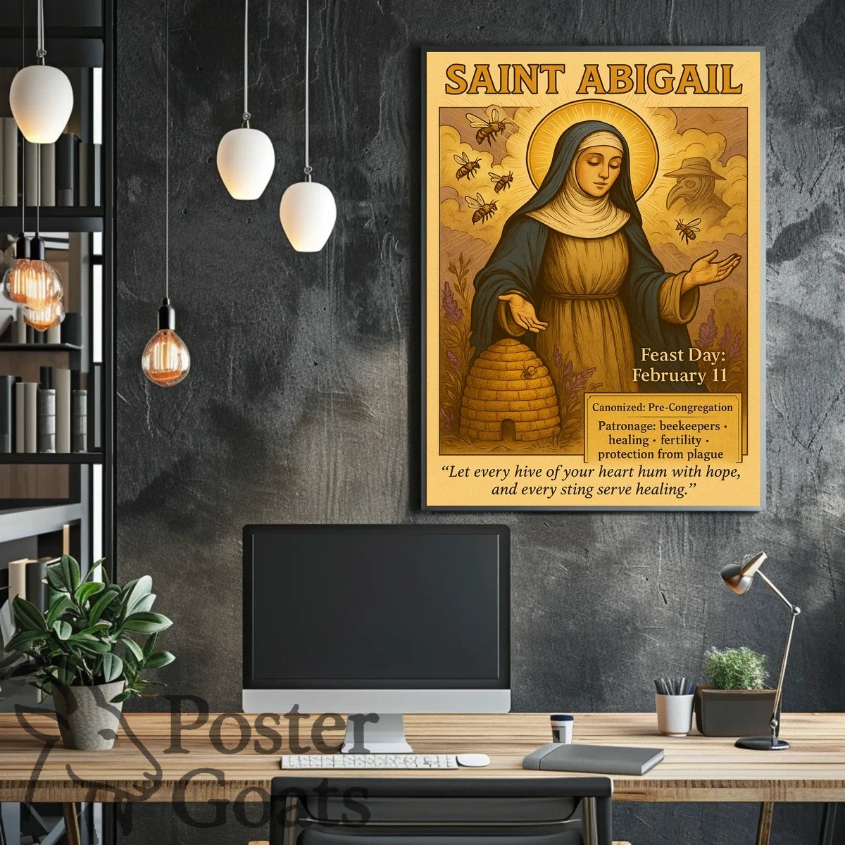 Saint Abigail Prayerful Vintage Religious Cultural or Heritage Poster