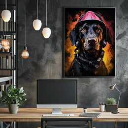 Firefighter Dog Poster