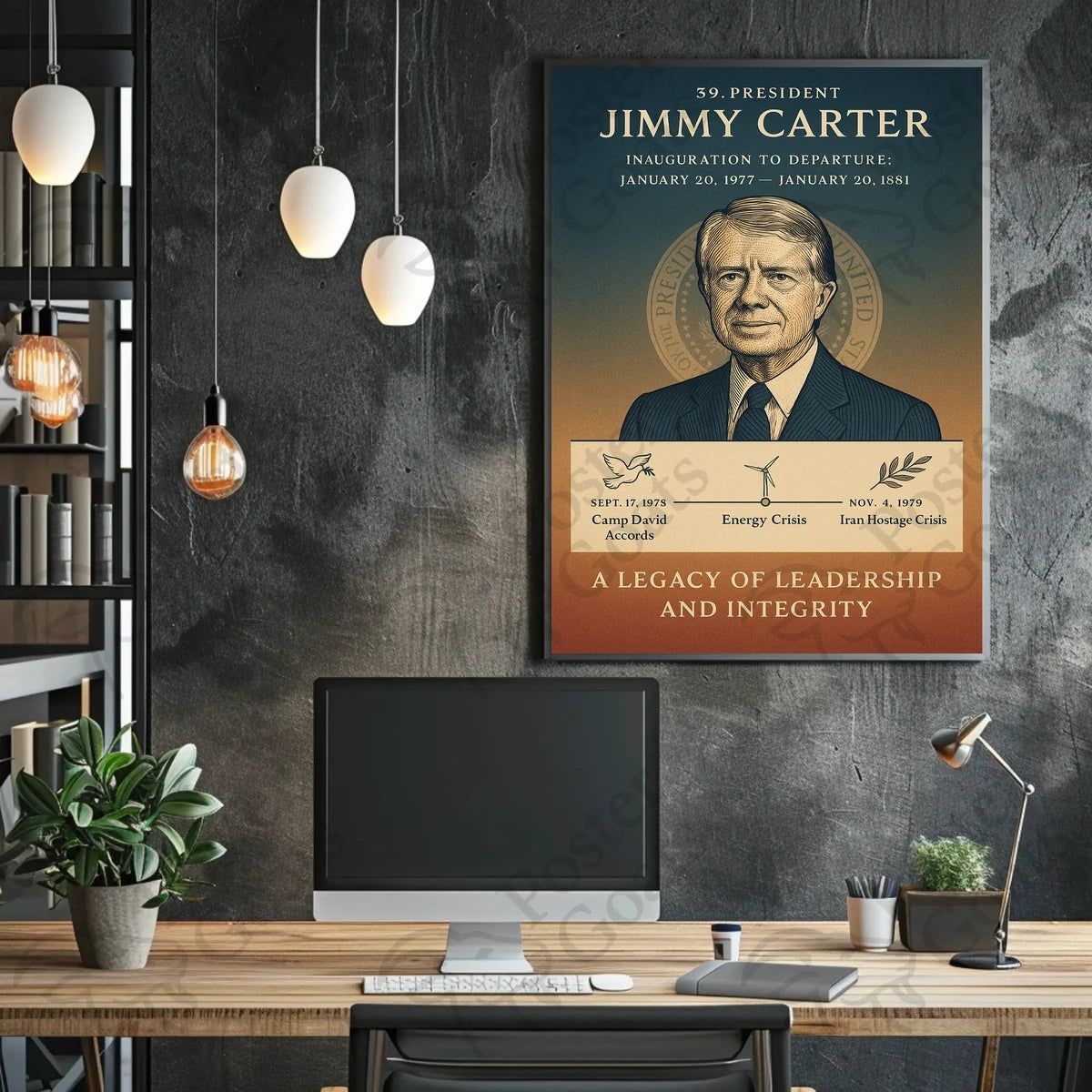Jimmy Carter Historical Events Presidential Poster