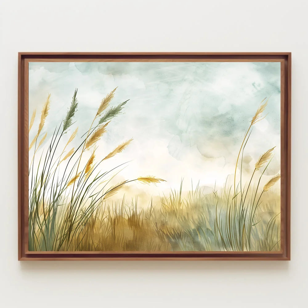 Serene Meadow Abstract Watercolor Landscape Poster