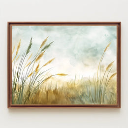 Serene Meadow Abstract Watercolor Landscape Poster