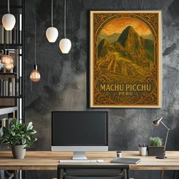 Machu Picchu Art Nouveau Heritage Masterpiece Poster