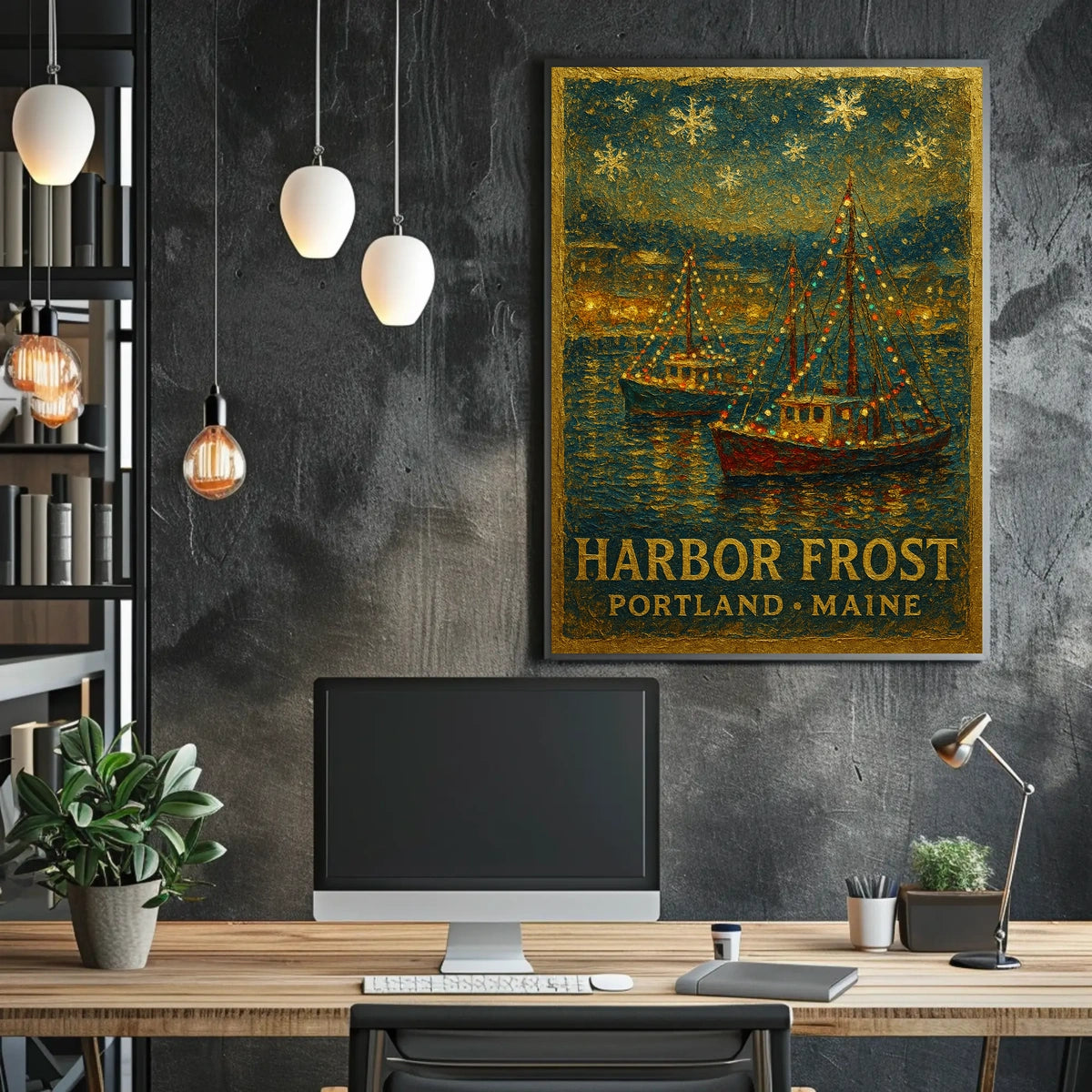 Harbor Frost In Portland, Maine Poster
