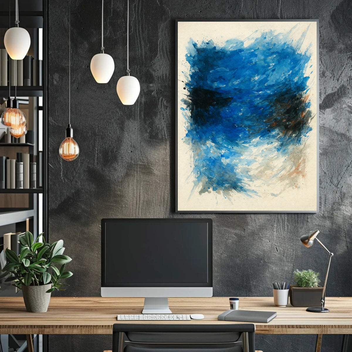 Abstract Blue Swirl Abstract Poster