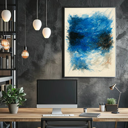 Abstract Blue Swirl Abstract Poster