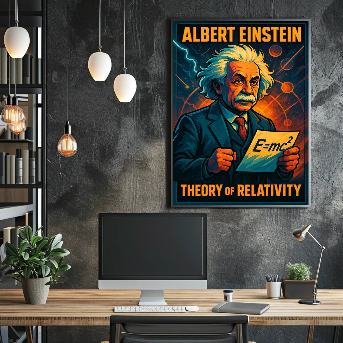 Einstein Relativity Vintage Science Wanderlust Poster