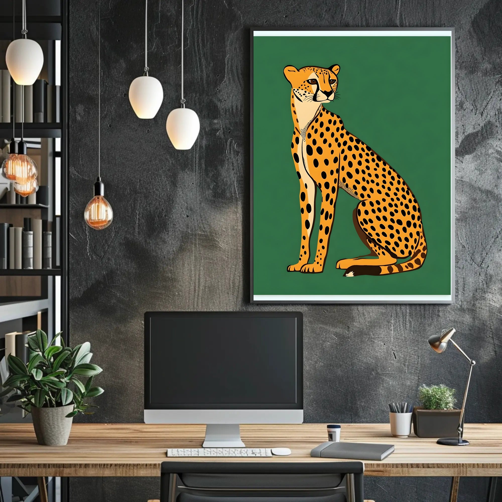 Cheetah Majestic Illustration Poster Wall Art