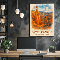 Bryce Canyon Watercolor Poster: Majestic Nature Art Print