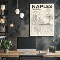 Naples Florida Geometric Coastal Art Poster 18x24 Print
