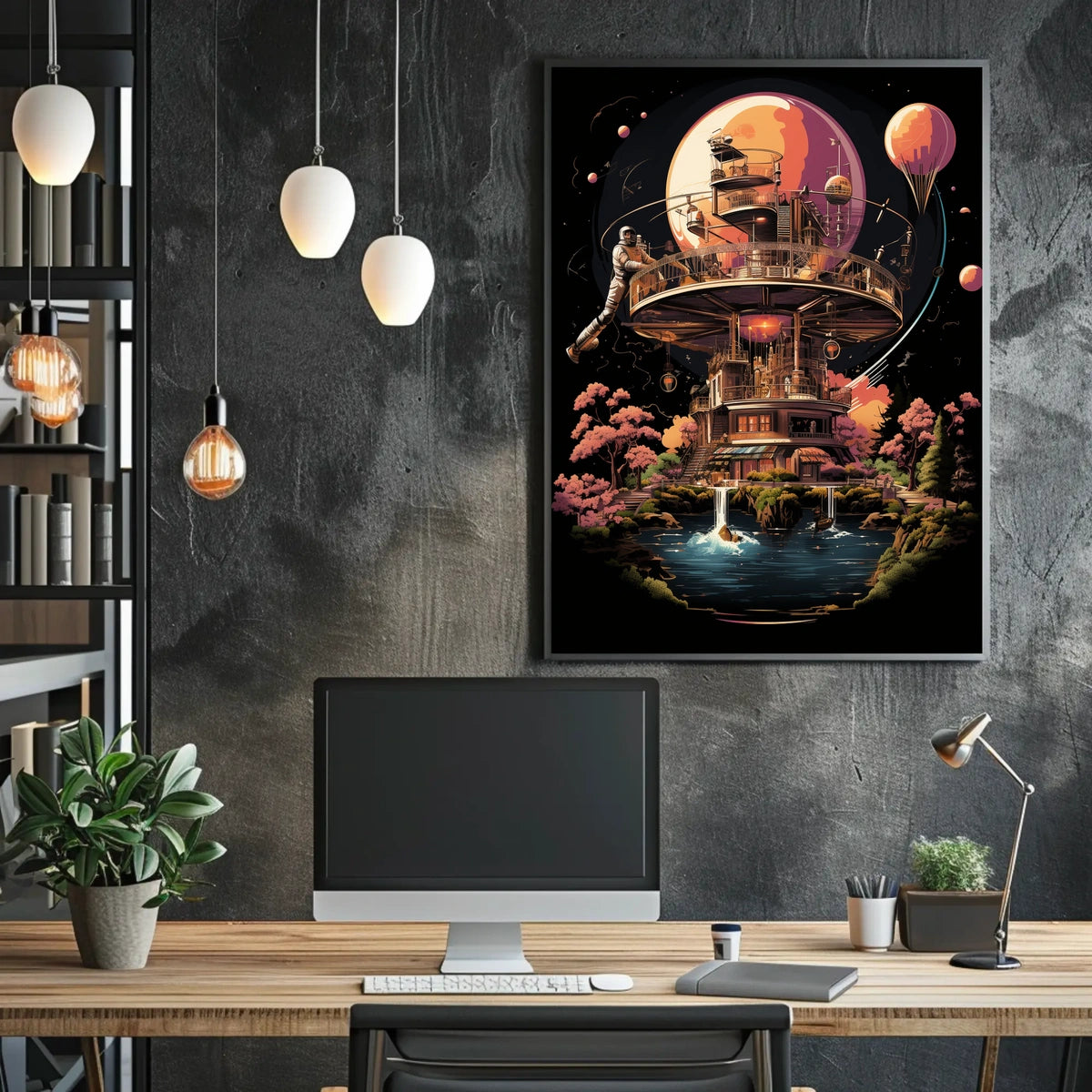 Futuristic Oasis Poster