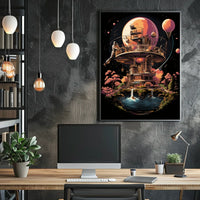 Futuristic Oasis Poster
