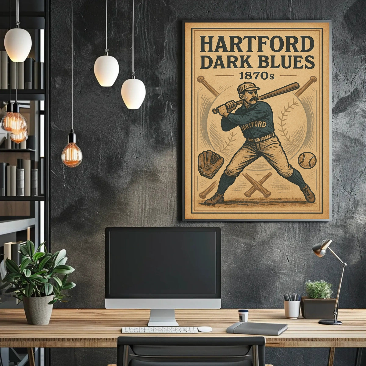 Hartford Dark Blues 1870S Baseball Poster
