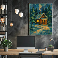 Cozy Winter Cabin Poster