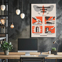 Fire Safety Warning Poster PosterGoat