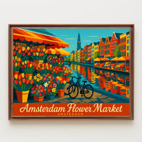 Amsterdam Flower Market Impressionism Wanderlust Poster