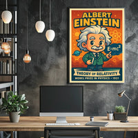 Iconic Einstein Relativity Scenic Science Inspired Wall Art Home Decor Wanderlust Gift Poster