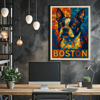 Boston Terrier Mosaic Poster