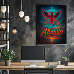 Albania Travel Poster Vintage Land Of Eagles Print