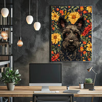 Floral Canine Portrait Wall Art Print