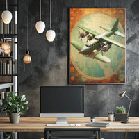 Vintage Aircraft Illustration Poster