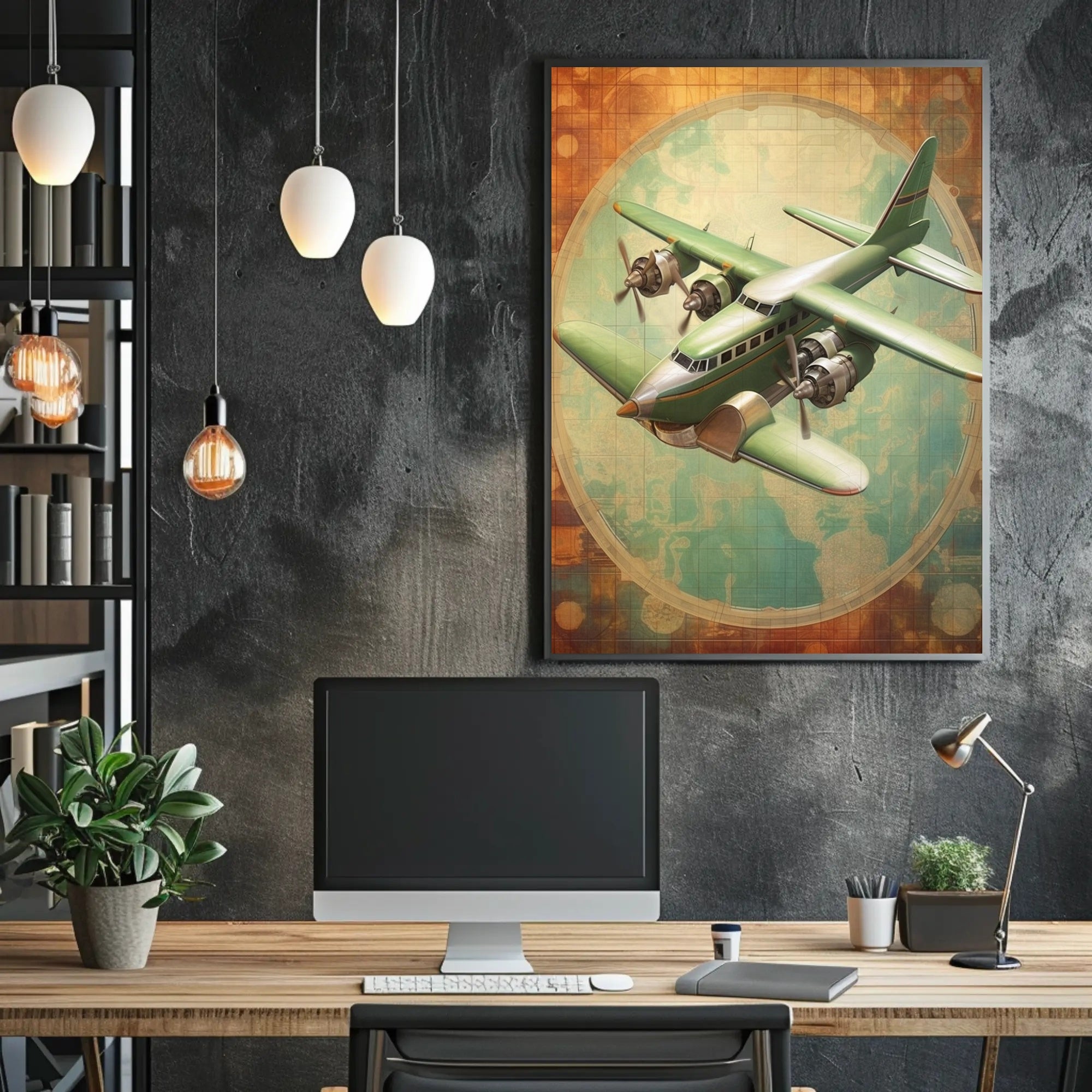 Vintage Aircraft Illustration Poster