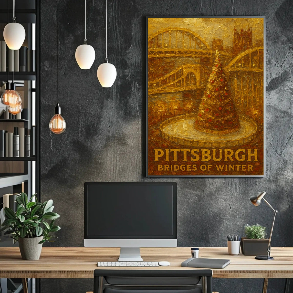 Pittsburgh Bridges Of Winter Poster