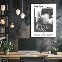 New York City Black And White Taxi Poster Modern Wall Art