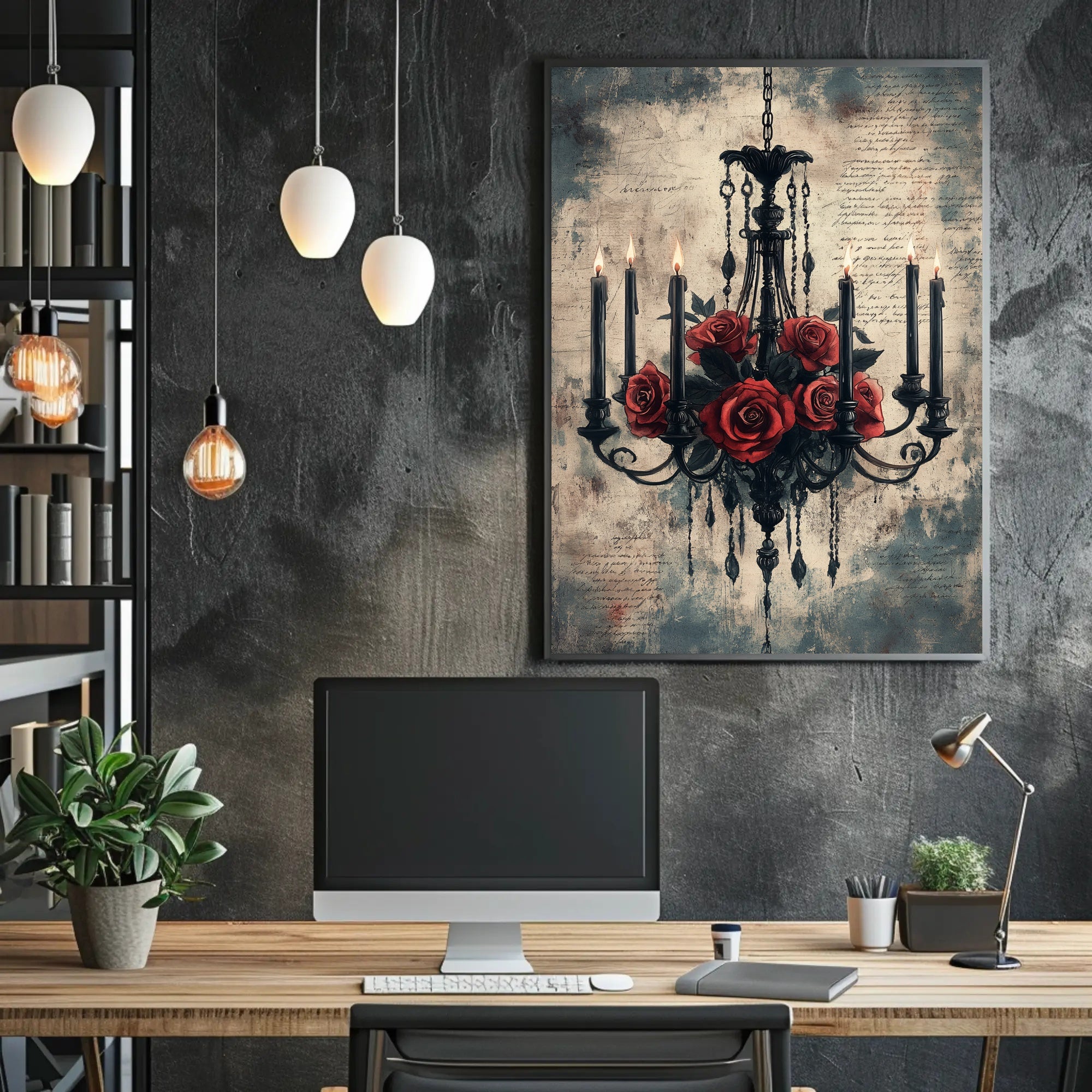 Roses And Candlelight Poster