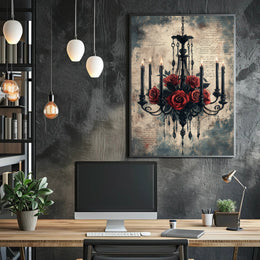 Roses And Candlelight Poster