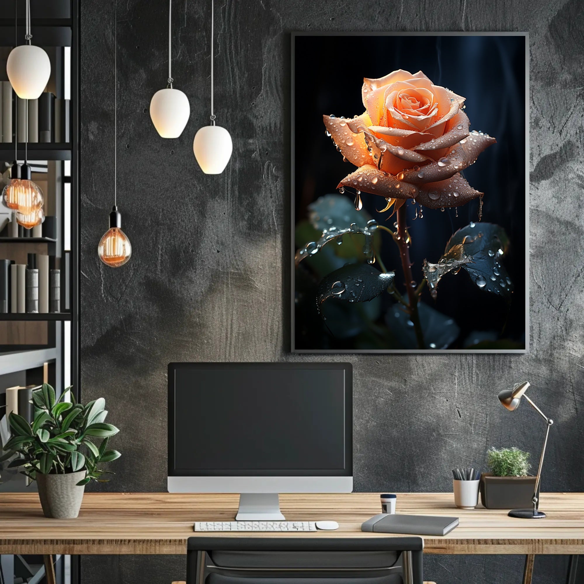 Dew-Kissed Rose Poster PosterGoat