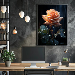 Dew-Kissed Rose Poster PosterGoat