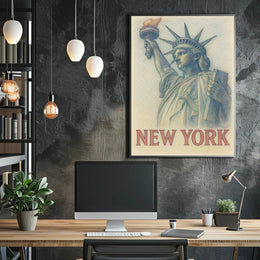 New York Cross Hatch Poster Museum Print for Urban Style