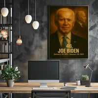 Joe Biden 46th President Poster Vintage Analog Film Aesthetic Presidential Portrait Wall Art Print