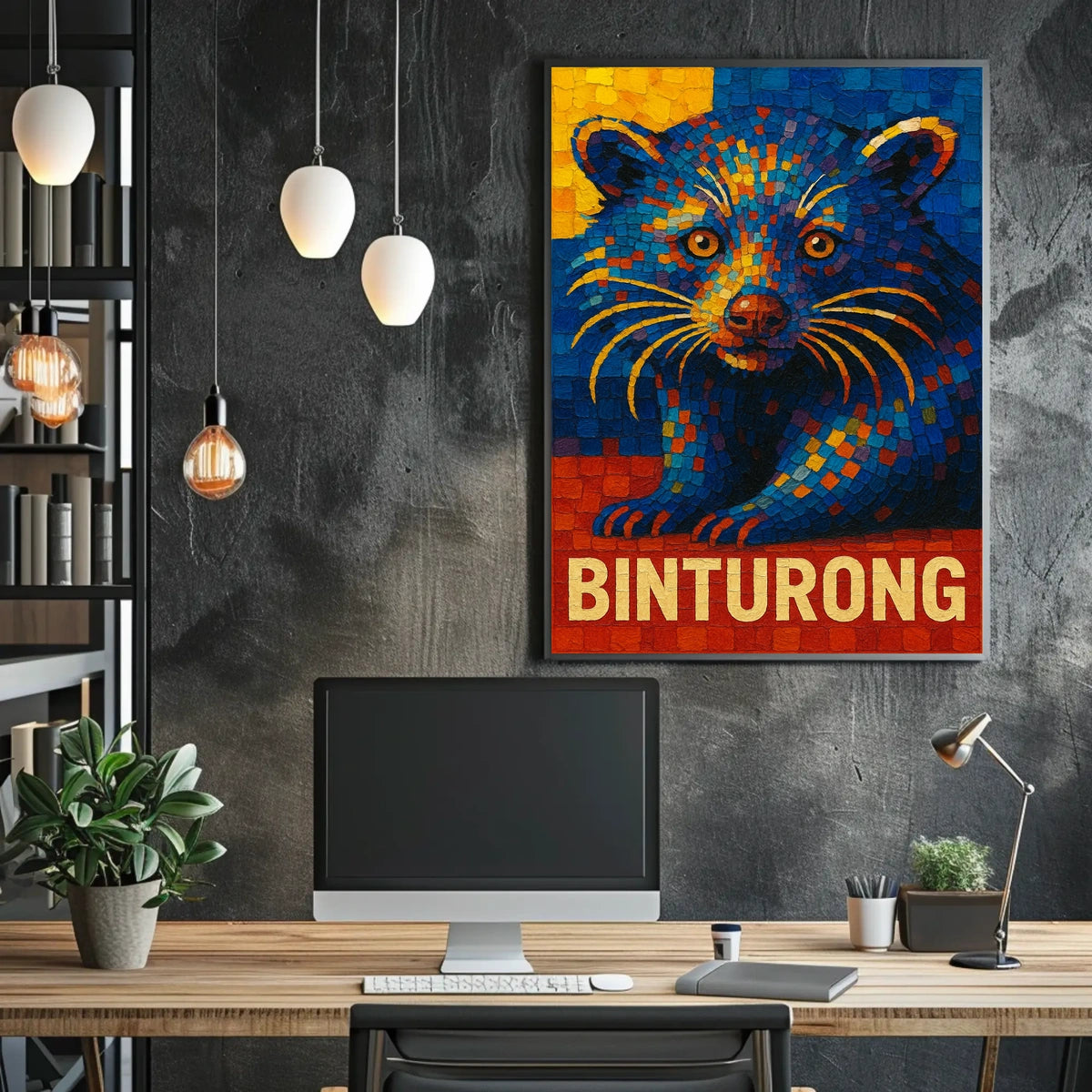 Binturong Mosaic Art Poster