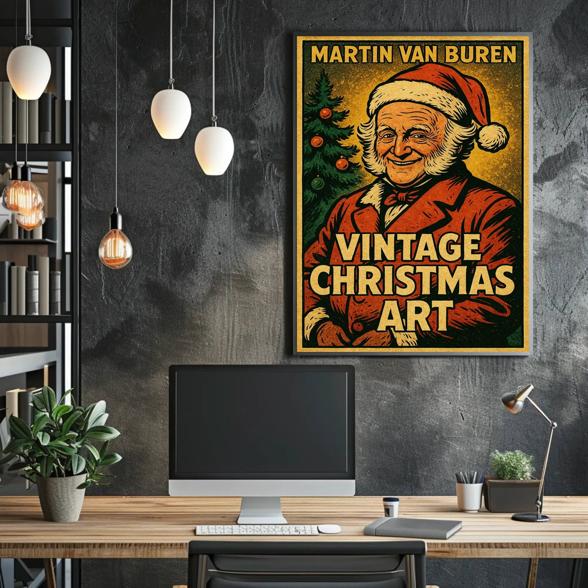 Martin Van Buren Vintage Christmas Art Poster