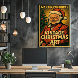 Martin Van Buren Vintage Christmas Art Poster