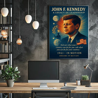 John F. Kennedy Inspirational Leadership Vintage Poster